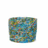 Panier multicolore en papier recyclé bleu tressé